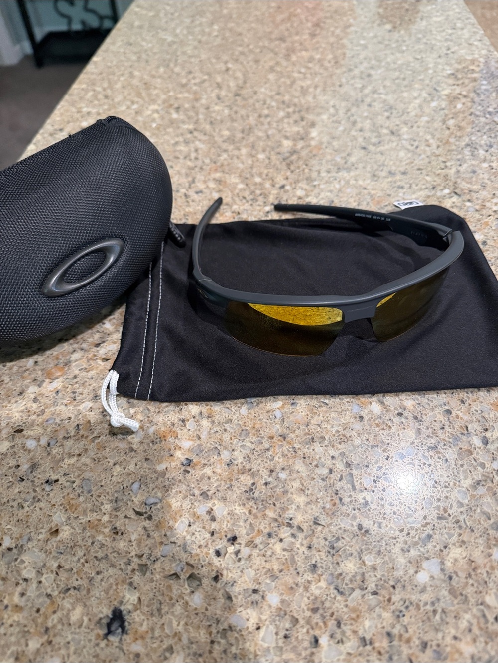 Oakley Matte Black Sunglasses with Yellow Lenses